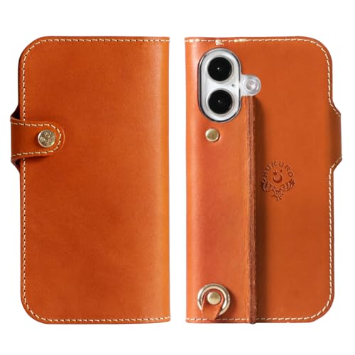 HUKURO] iPhone16 手帳型 ケース 栃木レザー 本革 スマホケース 落下